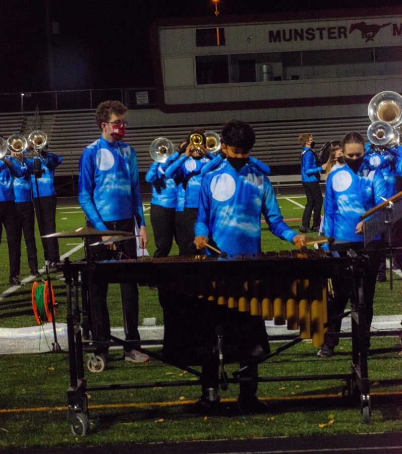 DETERMINATION+Playing+the+vibraphone+in+the+pit%2C+Shail+Patel%2C+freshmen%2C+stays+in+time+requiring+major+focus.+Band+has+been+performing+virtually+due+to+COVID-19+regulations%2C+which+have+restricted+their+ability+to+perform+inperson.+%E2%80%9CThe+virtual+competition+was+like+a+real+competition+because+there+were+still+judges+that+viewed+your+performance+in+real+time%2C%E2%80%9D+Shail+said%2C+%E2%80%9CBut+it+felt+a+little+more+relaxed+than+a+real+competition.%E2%80%9D