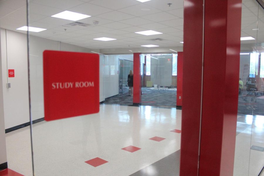 The study rooms on both sides of the media center is an area for students to work quietly, as opposed to the chatter in the middle of the media center. 