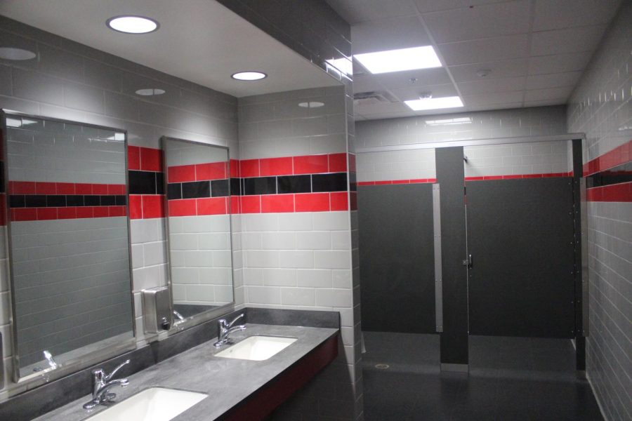 New bathrooms were built adjacent to the media center. However, this space is unavailable to students and will be used if the school hosts events.
