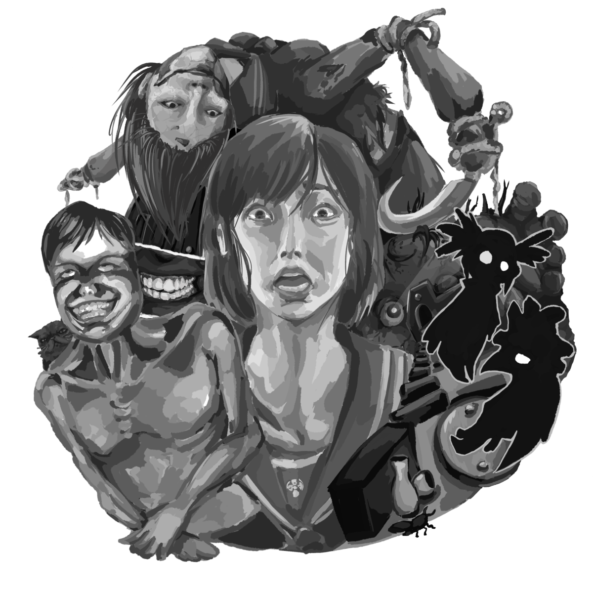 GHASTLY GAMING “Silent Hill F”, “Little Nightmares 3” and “No, I’m Not Human” are all the freshest horror titles to release just in time for Halloween — play at your own risk. (Illustration by A. Kirk